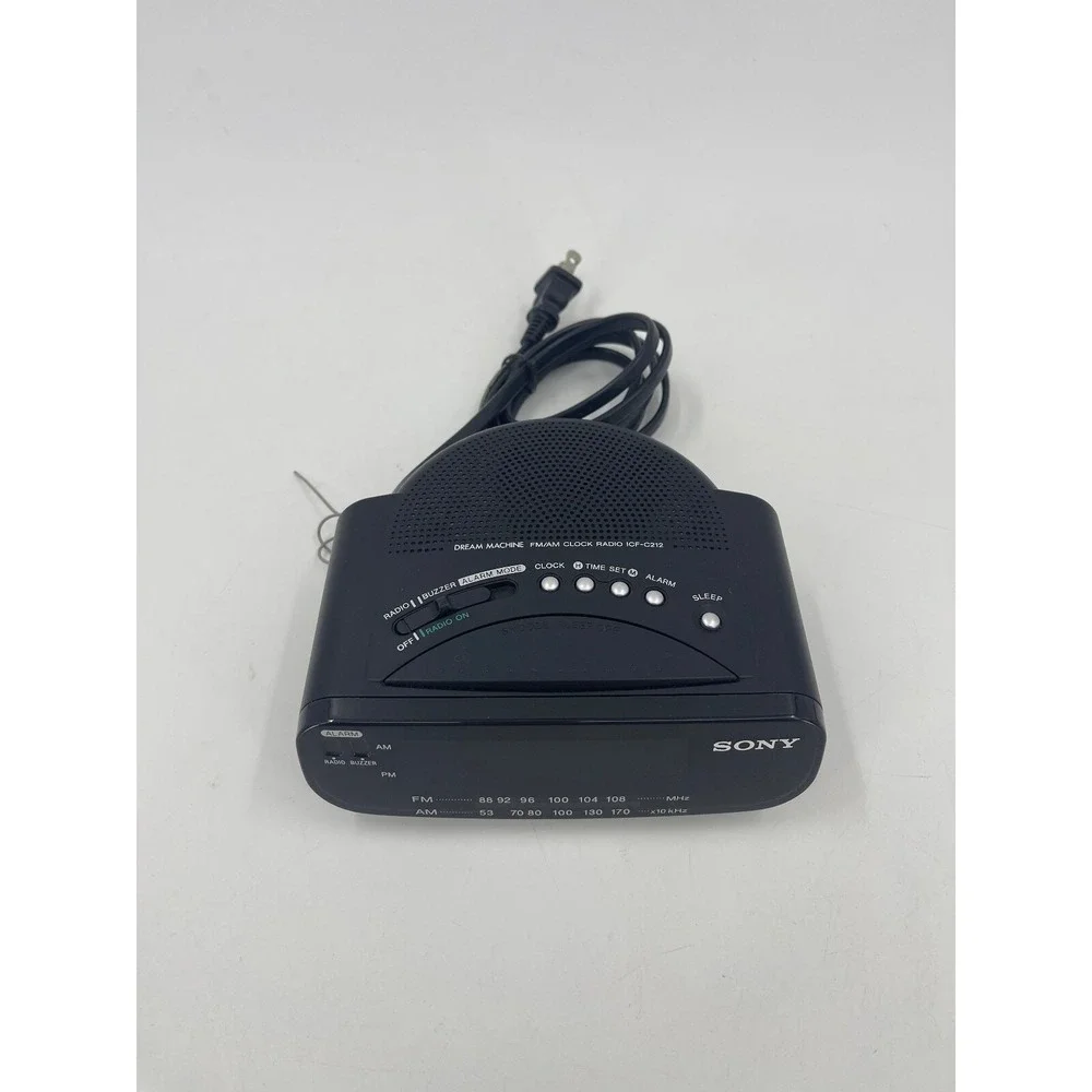 Sony Dream Machine AM/FM Dual Alarm Digital Clock Radio Black ICF-C212‎ Works